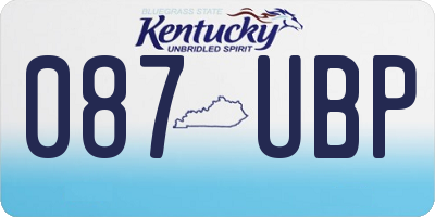 KY license plate 087UBP