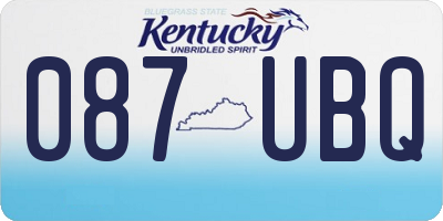 KY license plate 087UBQ