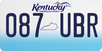 KY license plate 087UBR