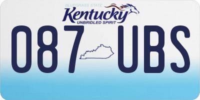KY license plate 087UBS