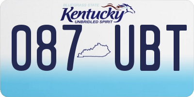 KY license plate 087UBT