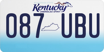 KY license plate 087UBU