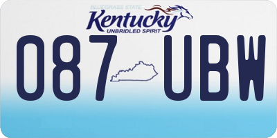 KY license plate 087UBW