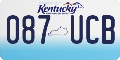 KY license plate 087UCB