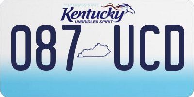 KY license plate 087UCD