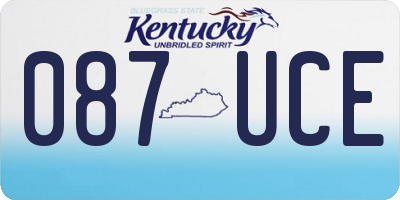 KY license plate 087UCE