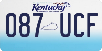 KY license plate 087UCF