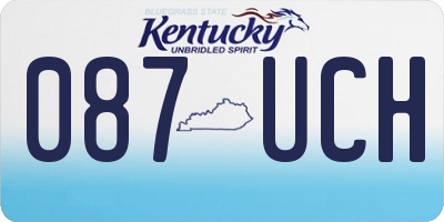 KY license plate 087UCH
