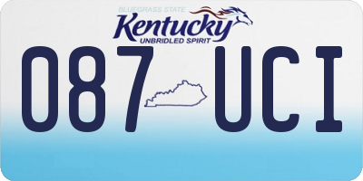 KY license plate 087UCI
