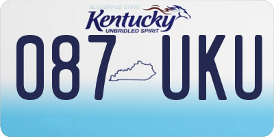 KY license plate 087UKU