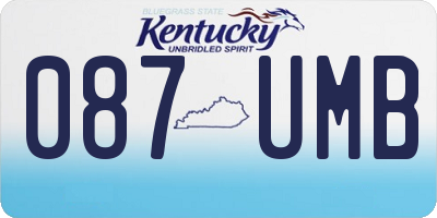 KY license plate 087UMB