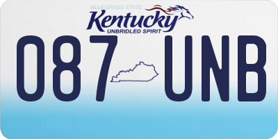 KY license plate 087UNB