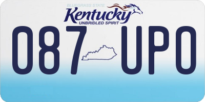 KY license plate 087UPO