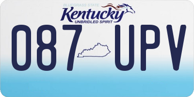 KY license plate 087UPV