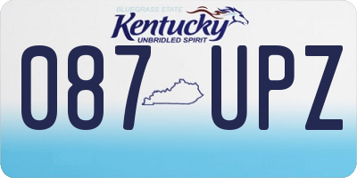 KY license plate 087UPZ