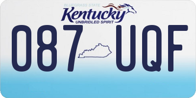 KY license plate 087UQF