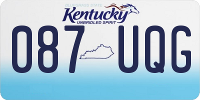 KY license plate 087UQG