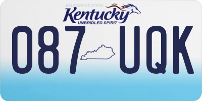 KY license plate 087UQK