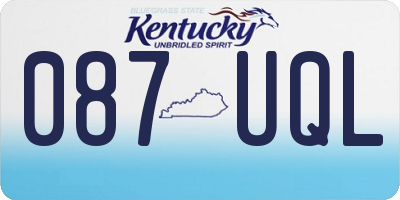 KY license plate 087UQL