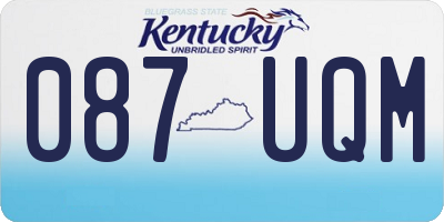 KY license plate 087UQM
