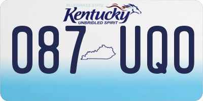 KY license plate 087UQO