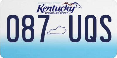 KY license plate 087UQS