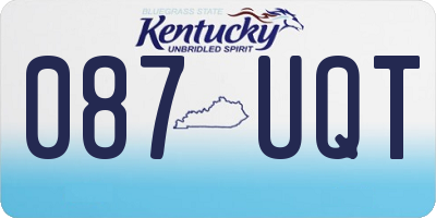 KY license plate 087UQT