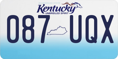 KY license plate 087UQX