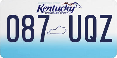 KY license plate 087UQZ
