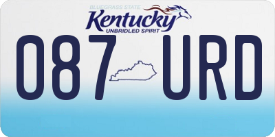 KY license plate 087URD