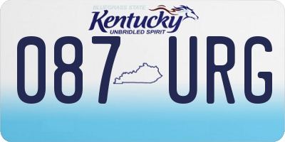 KY license plate 087URG