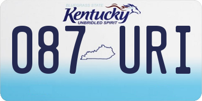KY license plate 087URI