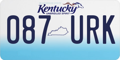 KY license plate 087URK