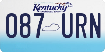KY license plate 087URN