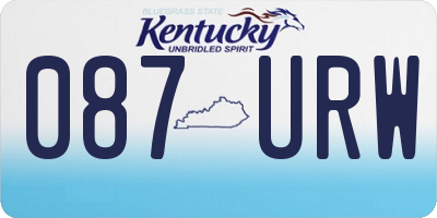 KY license plate 087URW