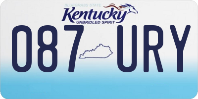 KY license plate 087URY