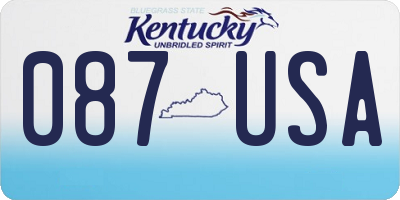 KY license plate 087USA