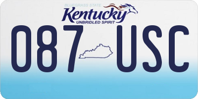 KY license plate 087USC