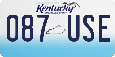 KY license plate 087USE