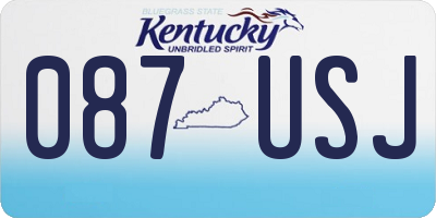 KY license plate 087USJ