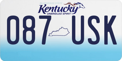 KY license plate 087USK