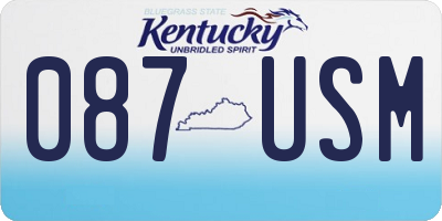 KY license plate 087USM