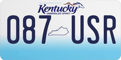 KY license plate 087USR