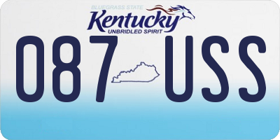 KY license plate 087USS