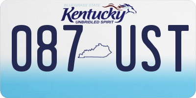 KY license plate 087UST