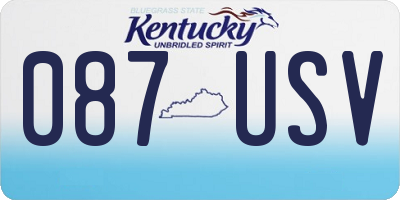 KY license plate 087USV