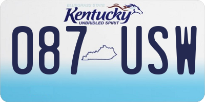 KY license plate 087USW