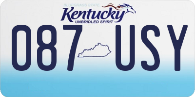 KY license plate 087USY