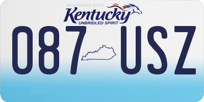 KY license plate 087USZ