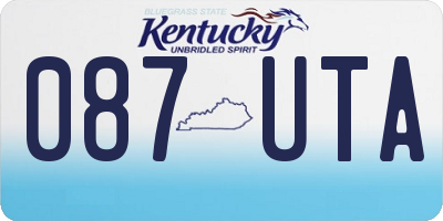 KY license plate 087UTA